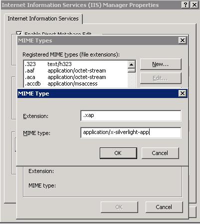 Silverlight XAP Dosyasi IIS Mime Type Ayari